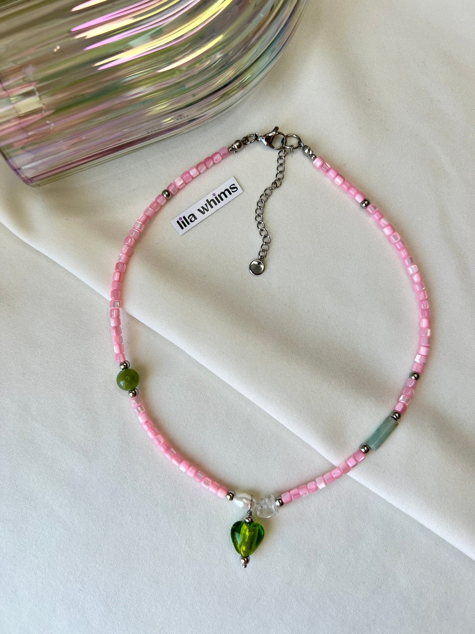 Collar de Cuentas de Nácar Rosa